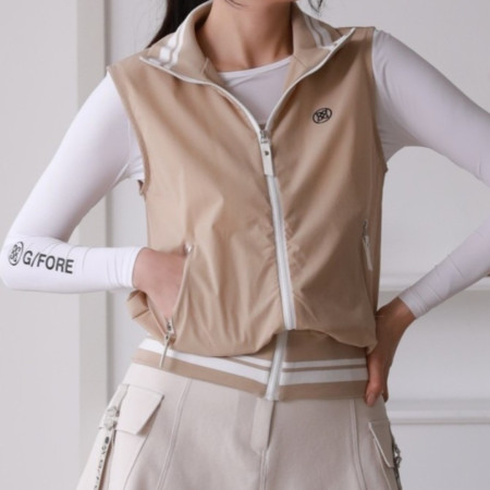 지포어 여성 시보리 하이넥 스윙 베스트(2color)